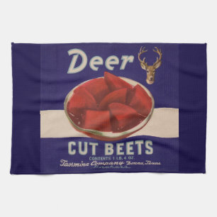 1930s Deer Cut Beets can label Towel