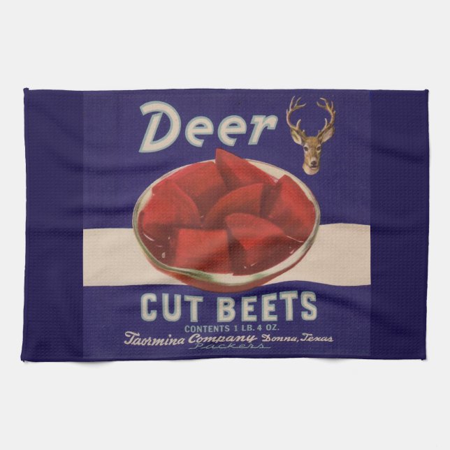 1930s Deer Cut Beets can label Towel (Horizontal)