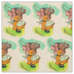 1930s dressed elephant playing jump rope fabric