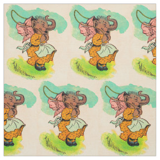 1930s dressed elephant playing jump rope fabric