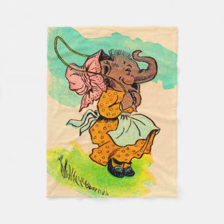 1930s dressed elephant playing jump rope fleece blanket