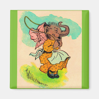1930s dressed elephant playing jump rope magnet