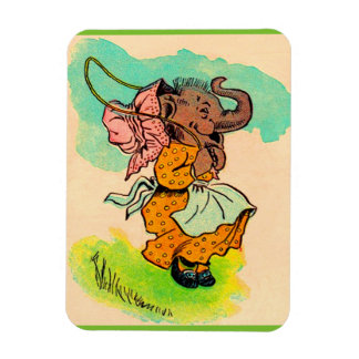 1930s dressed elephant playing jump rope magnet