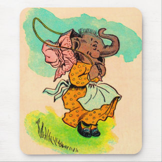 1930s dressed elephant playing jump rope mouse pad