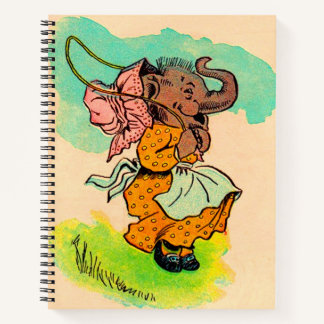1930s dressed elephant playing jump rope notebook
