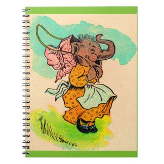 1930s dressed elephant playing jump rope notebook