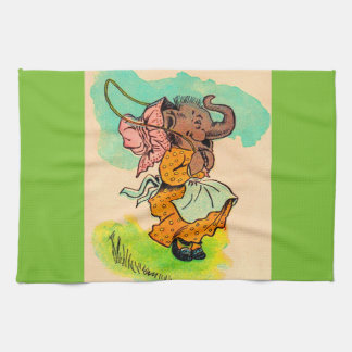 1930s dressed elephant playing jump rope towel