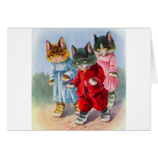 1930s dressed kittens in the rain cards