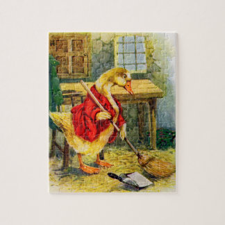 1930s duck sweeping the floor jigsaw puzzle