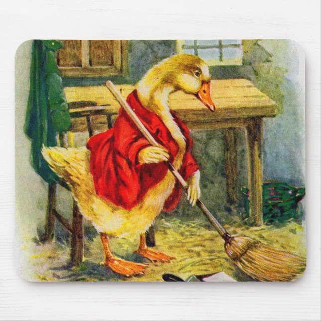 1930s duck sweeping the floor mouse pad (Front)