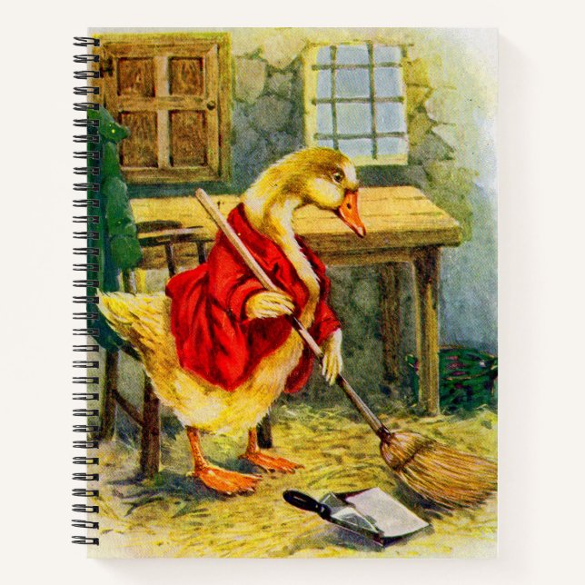 1930s duck sweeping the floor notebook (Front)