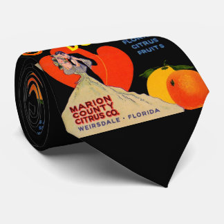 1930s El-West Delite Citrus Fruit label print Neck Tie