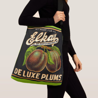 1930s Elkay Deluxe Plums label print Crossbody Bag