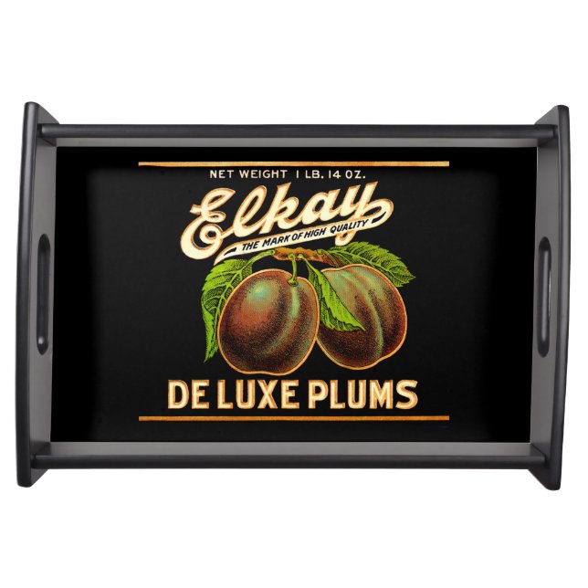 1930s Elkay Deluxe Plums label print Serving Tray (Front)