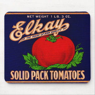  1930s Elkay Solid Pack Tomatoes can label Mouse Pad