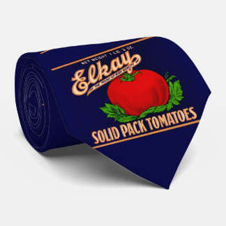 1930s Elkay Solid Pack Tomatoes can label print Neck Tie