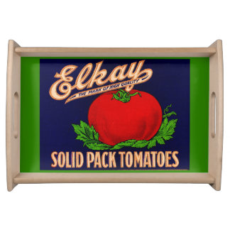 1930s Elkay Solid Pack Tomatoes can label print Serving Tray