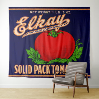 1930s Elkay Solid Pack Tomatoes can label print Tapestry