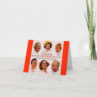 1930s Everybody Likes Chevrolet Note Card
