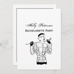 1930s Fashionable Lady Golfer with Golf Club Invitation