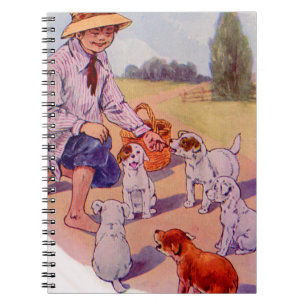 1930s feeding puppies notebook