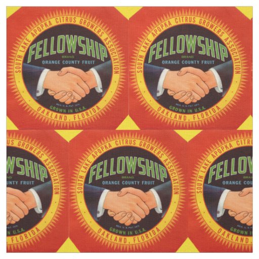 1930s Fellowship Citrus label print Fabric