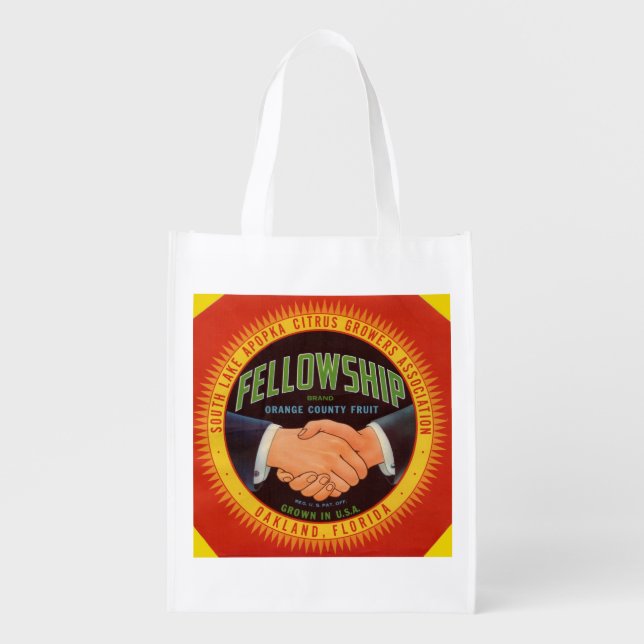 1930s Fellowship Orange County Citrus label Grocery Bag (Front)