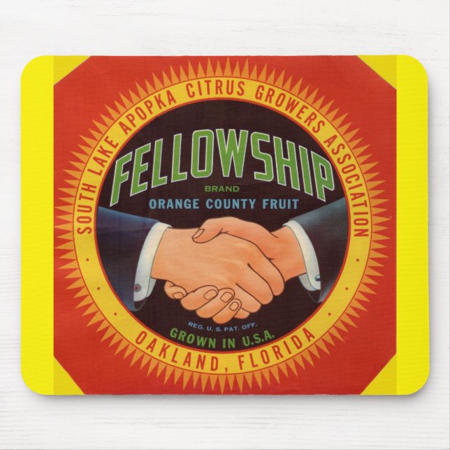1930s Fellowship Orange County Citrus label Mouse Pad (Front)