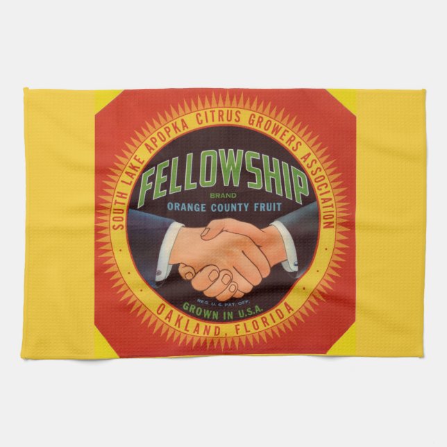 1930s Fellowship Orange County Citrus label Towel (Horizontal)