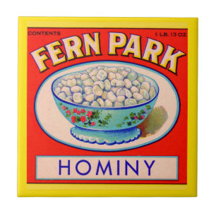 1930s Fern Park hominy grits label Ceramic Tile