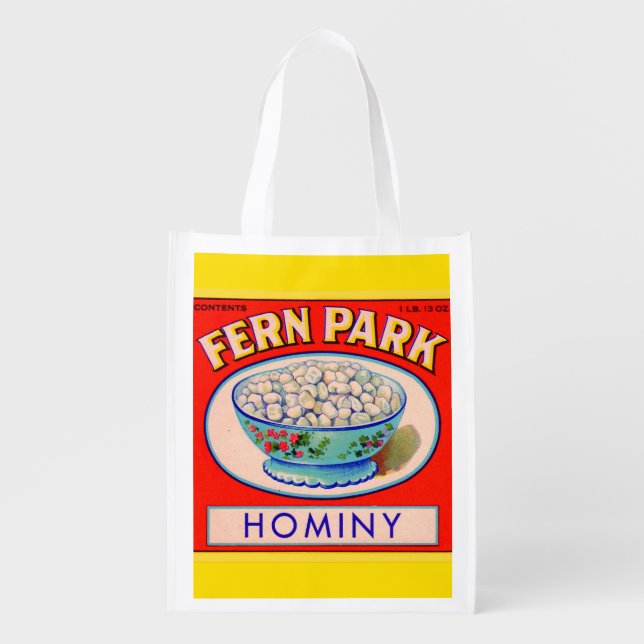 1930s Fern Park hominy grits label Grocery Bag (Front)