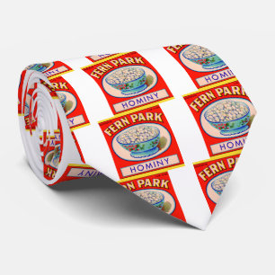 1930s Fern Park hominy grits label Neck Tie