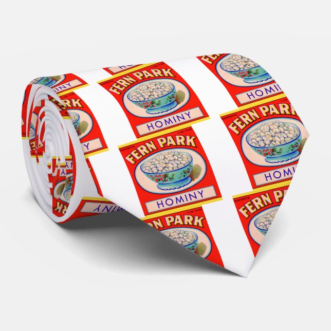 1930s Fern Park hominy grits label Neck Tie (Rolled)