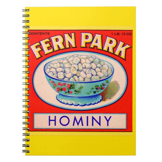 1930s Fern Park hominy grits label Notebook (Front)