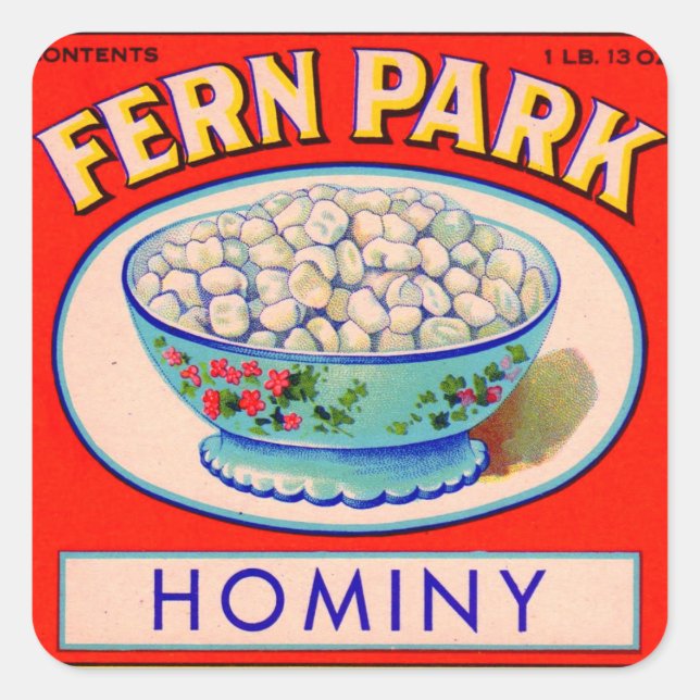 1930s Fern Park hominy grits label print (Front)
