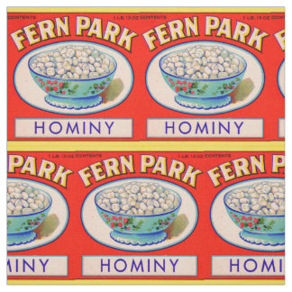 1930s Fern Park hominy grits label print Fabric