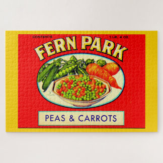 1930s Fern Park peas and carrots label Jigsaw Puzzle