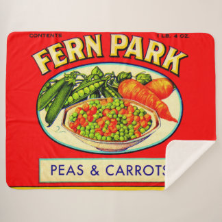 1930s Fern Park peas and carrots label Sherpa Blanket
