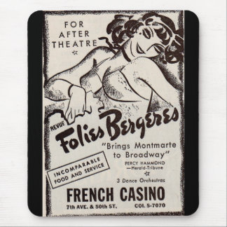 1930s Folies Bergere ad Mouse Pad