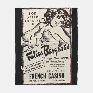 1930s Folies Bergere ad print Fleece Blanket