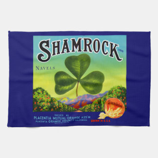 1930s fruit crate label Shamrock Navel Oranges Kitchen Towel