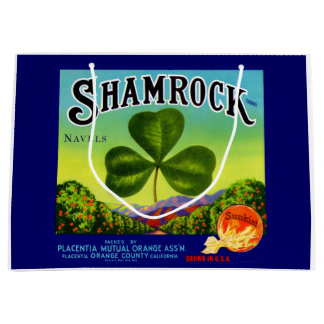 1930s fruit crate label Shamrock Navel Oranges Large Gift Bag
