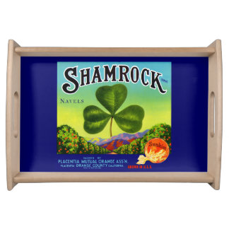1930s fruit crate label Shamrock Navel Oranges Serving Tray