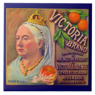 1930s fruit crate label Victoria brand oranges Ceramic Tile