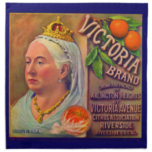 1930s fruit crate label Victoria brand oranges Cloth Napkin