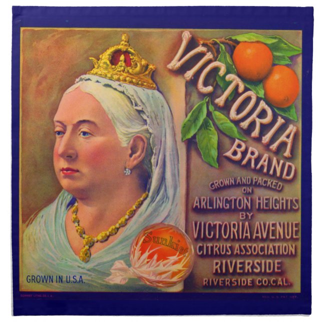 1930s fruit crate label Victoria brand oranges Cloth Napkin (Front)