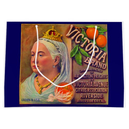 1930s fruit crate label Victoria brand oranges Large Gift Bag
