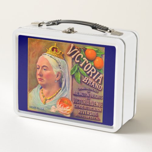 1930s fruit crate label Victoria brand oranges Metal Lunch Box