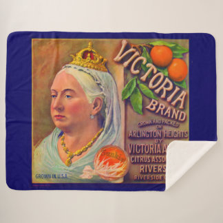 1930s fruit crate label Victoria brand oranges Sherpa Blanket
