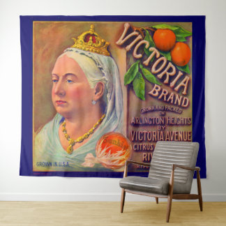 1930s fruit crate label Victoria brand oranges Tapestry